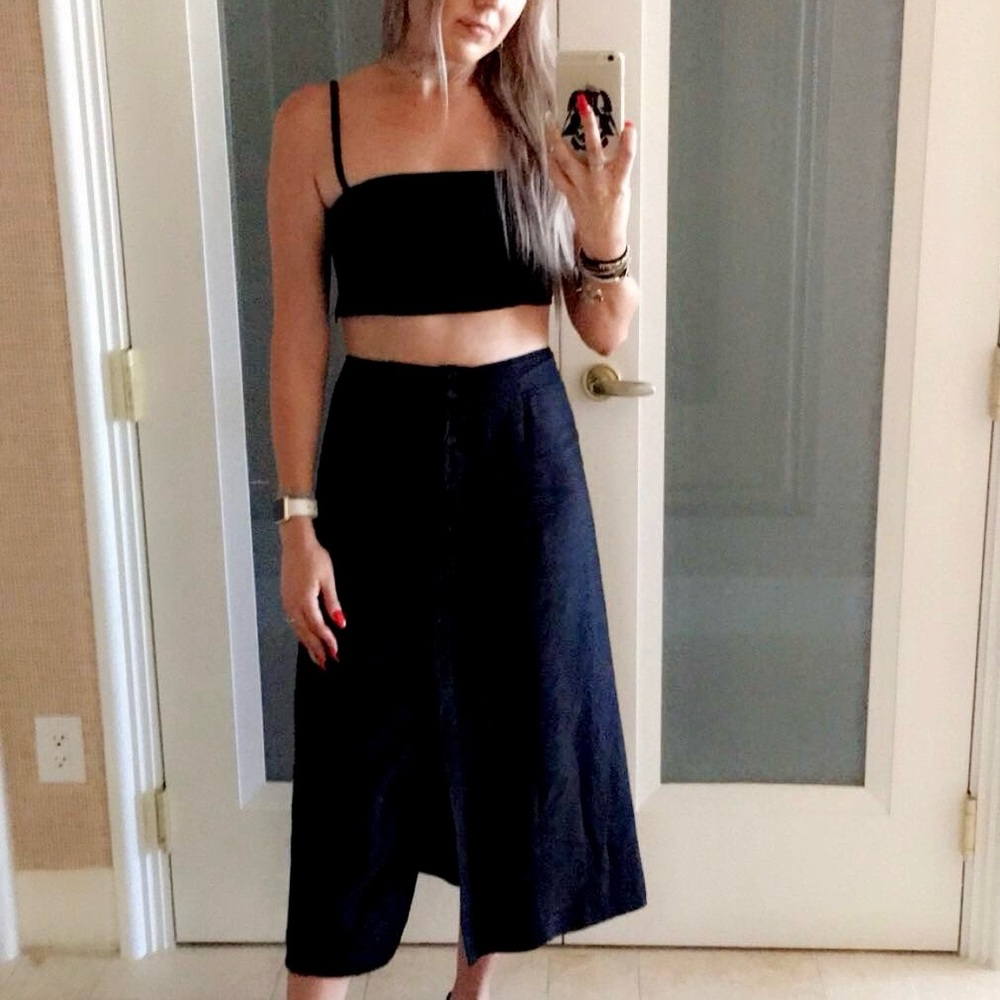 Reformation Black 2 piece Tencel/Linen blend Set